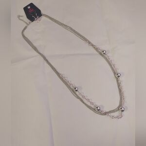 Paparazzi Silver and Pink Beaded Necklace